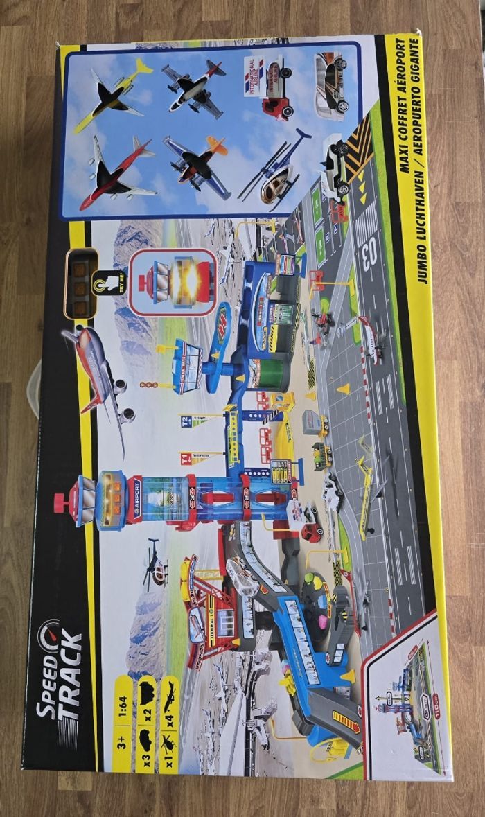 Set Aéroport Jumbo Speed Track, avec lumières et sons, Multicolore