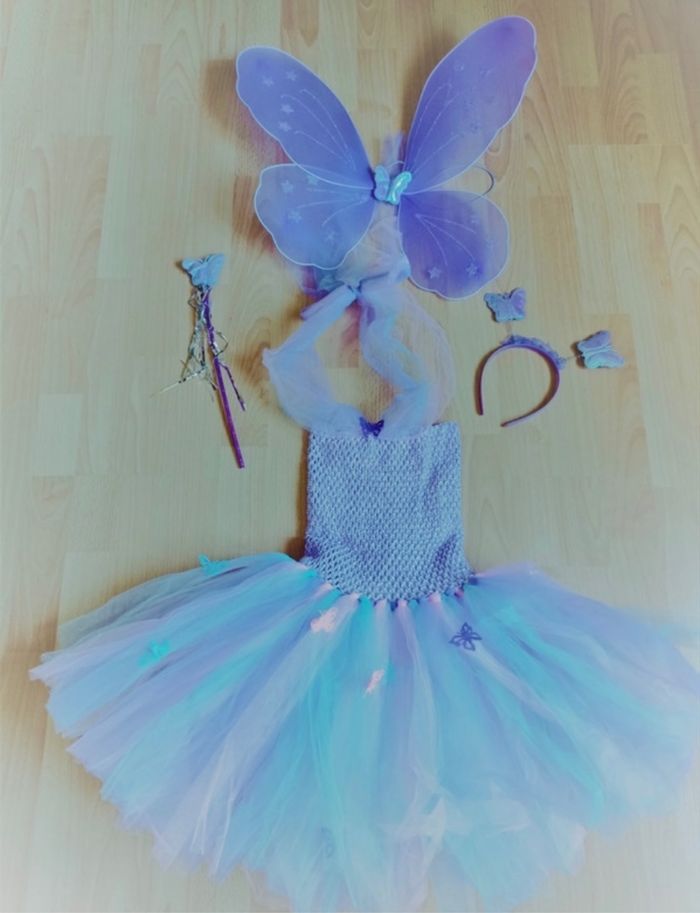 Déguisement robe tutu violette et accessoires 4-5ans