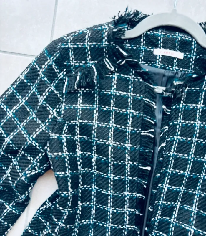 Magnifique veste blazer noire en tweed Camaïeu neuve - photo numéro 2