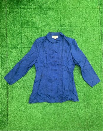 Chemise asiatique 1-2-3 bleu L (40) femme Made in France