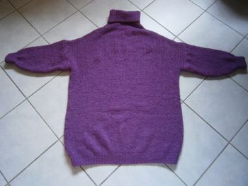 Pull long à col roulé violet Taille 44