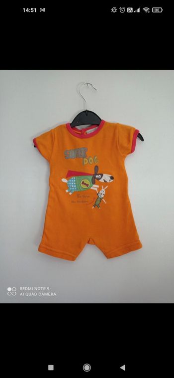 Barboteuse dpam 1 mois