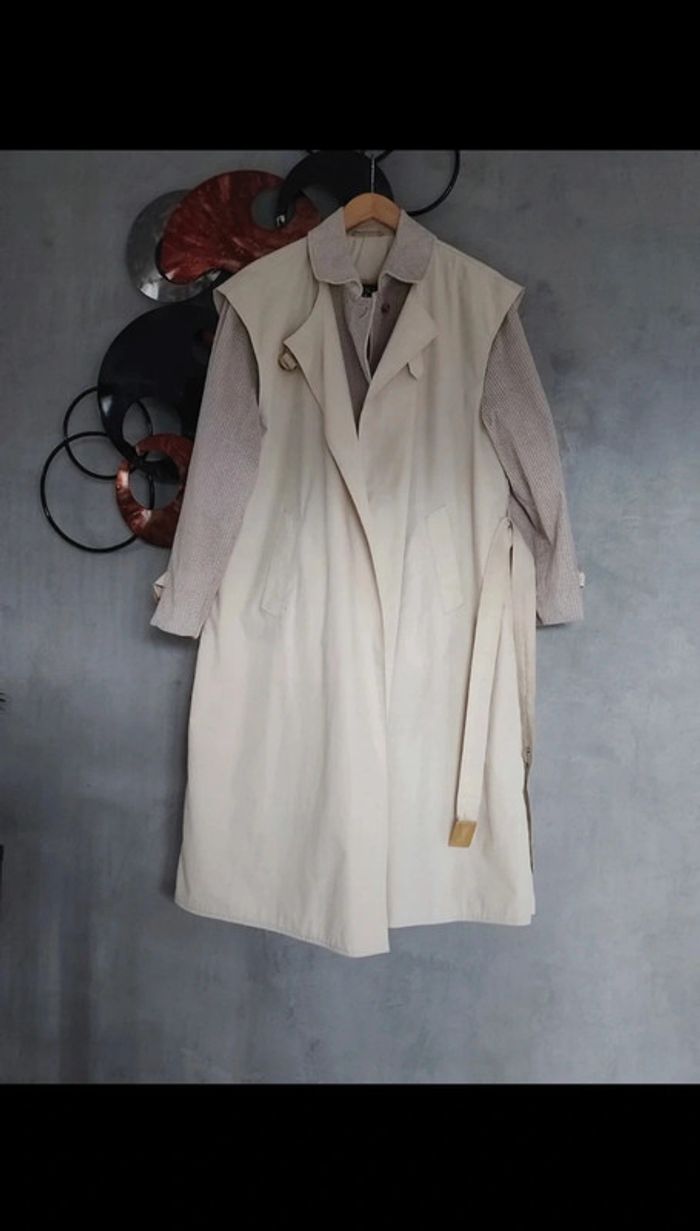 Manteau trench long bi-matières Bartsons - photo numéro 3
