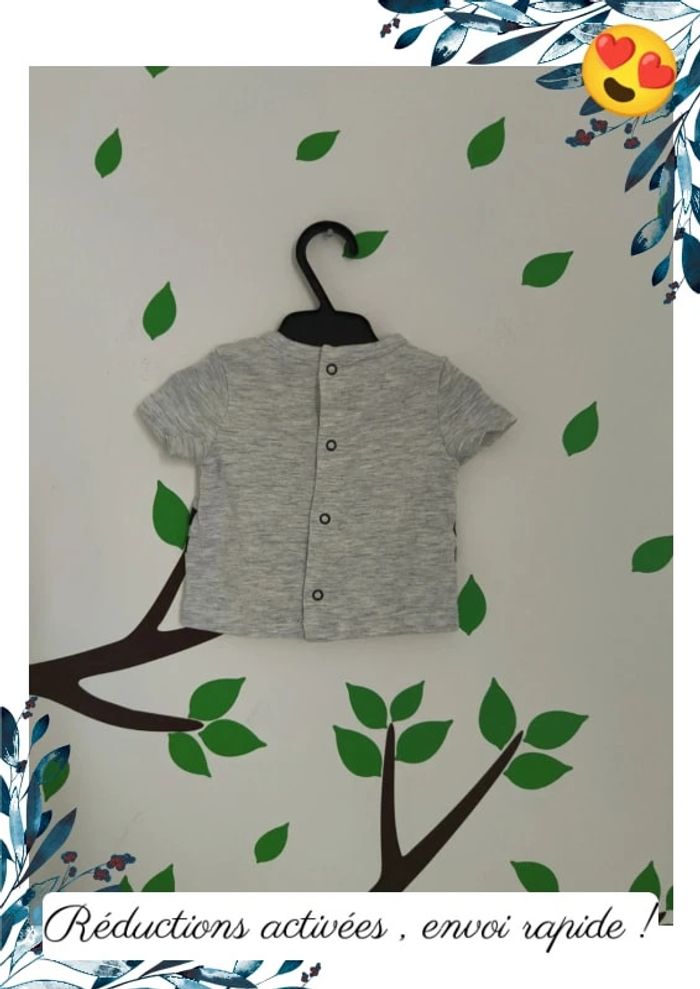 T-shirt bébé tigre 🐅 Naissance 50cm - photo numéro 3