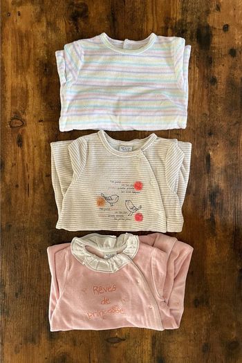 Lot de 3 pyjamas manches longues en velours