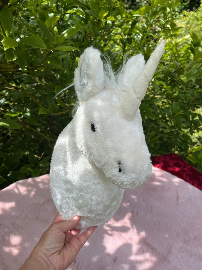Tête de licorne peluche féérique a crochet au mur - photo numéro 7