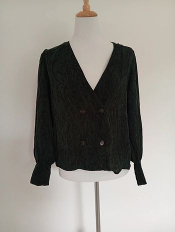 Galerie Lafayette - Chemise verte foncé taille 38 | style blazer