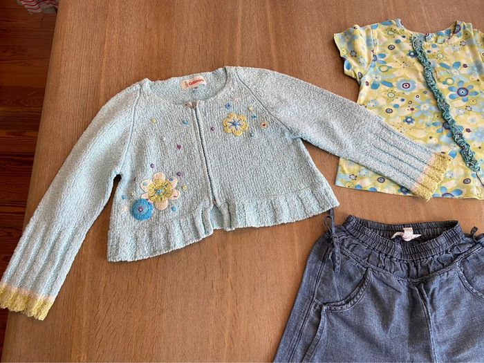 Ensemble jupe-short, teeshirt et gilet Catimini taille 4 ans - photo numéro 19