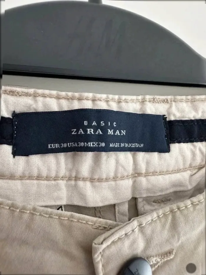 Pantalon chino beige homme taille 38 , zara man - photo numéro 3