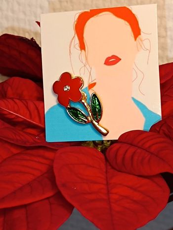 Broche Bijoux fleur💚acier inoxydable 💚Vintage