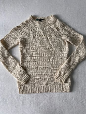 Pull sweat en maille ajouré Ralph Lauren blanc crème pour mixte taille XS