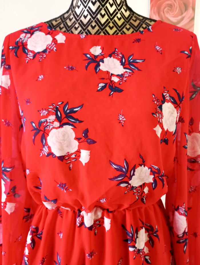 🌸 robe en mousseline, lacée dans le dos, H&M, taille 38 - photo numéro 3