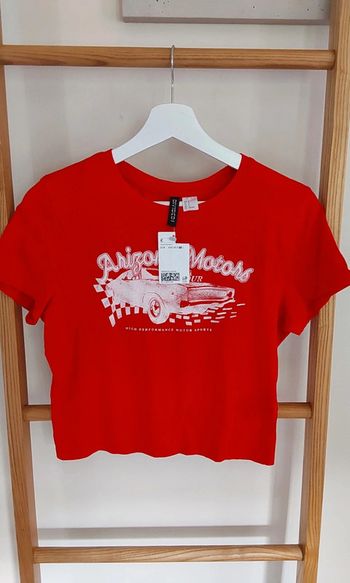Tee shirt top crop rouge H&M neuf avec étiquette  T 38