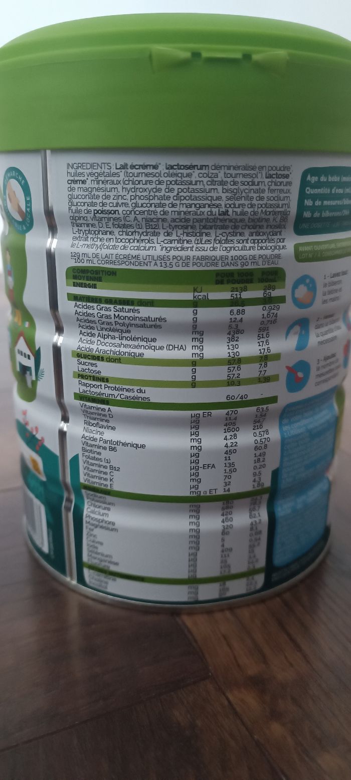 Lait 1er âge Bio
pour nourrissons de 0 à 6 mois - photo numéro 2