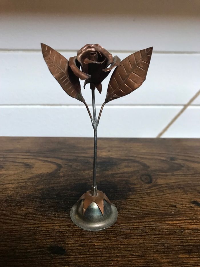 Rose en métal de 11 cm