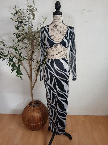 Ensemble sexy imprimé zébré – Taille S