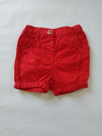 short uni rouge été  kitchoun fille 3 mois