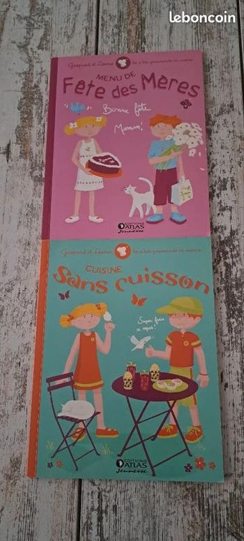 Lot de 2 livres Gaspard et Léonie "Les p'tits gourmands en cuisine"