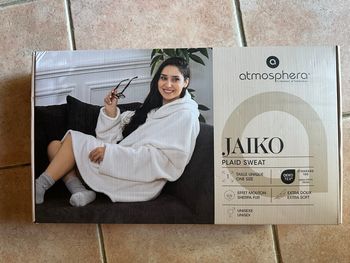 Pull plaid blanc Atmosphera