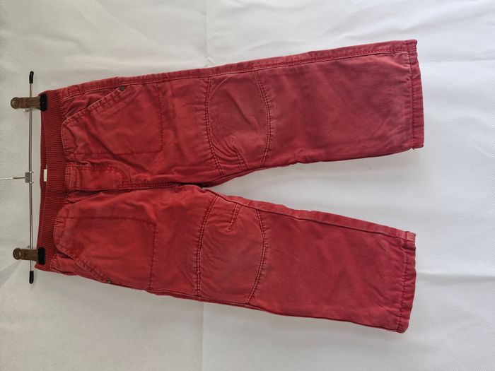 Pantalon 18 mois Obaïbi Rouge brique genoux renforcés