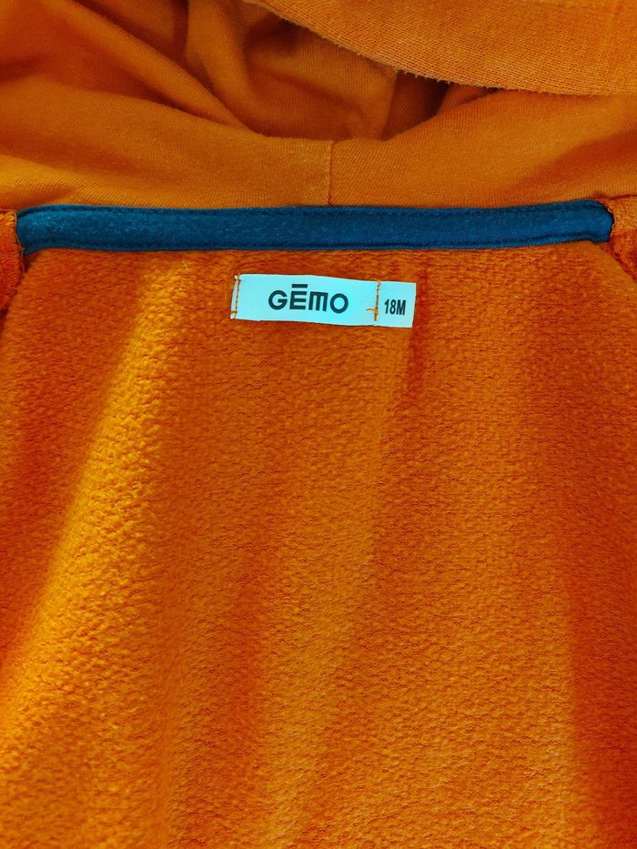Veste à capuche zippée orange 18 mois - photo numéro 3