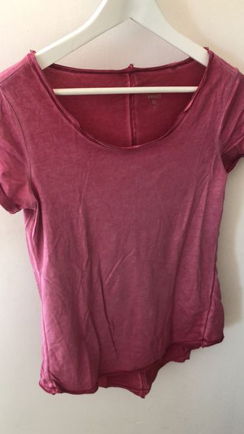 T shirt col rond rose taille S