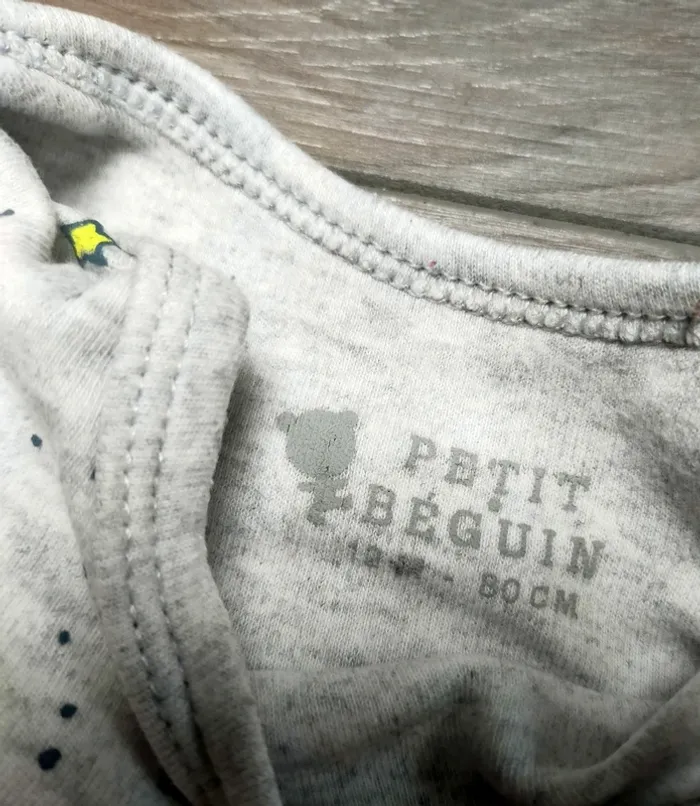 2 bodies manches longues grenouille 🐸 garçon 12 mois Petit Béguin - photo numéro 2