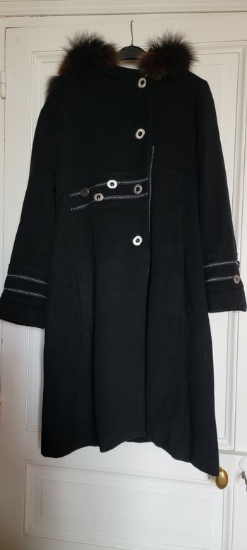 Beau manteau "Et Dieu créa la femme" noir mi-long taille 44 #style slave laine et cachemire