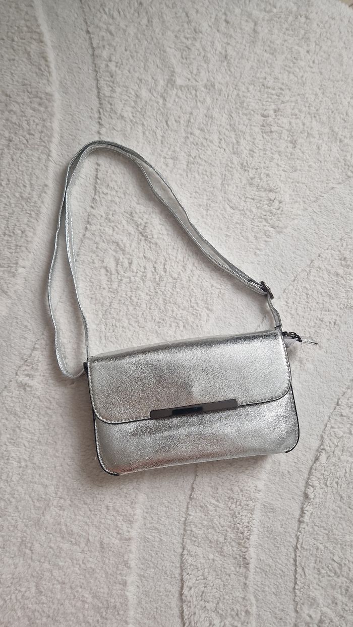Sac bandoulière argenté
