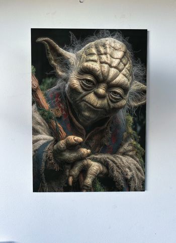 Poster métallique 30cm x 42cm Yoda Starwars + aimant mural fourni.