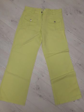 Pantalon femme vert anis large taille 40