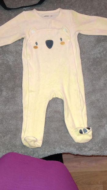Pyjama velours jaune 12 mois