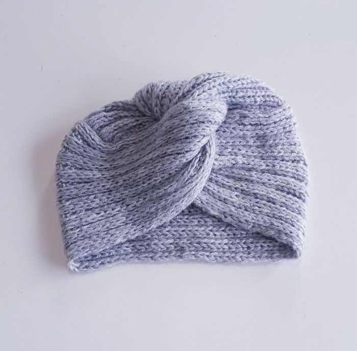 Bonnet turban mohair et laine petite fille - photo numéro 2