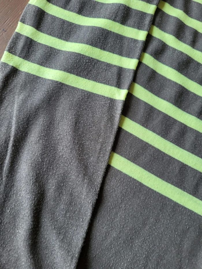 Tee shirt manches longues rayé gris vert Dpam 14 ans - photo numéro 2