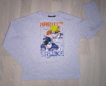 Tee-shirt gris chiné clair motif Naruto T. 8 ans 
NEUF