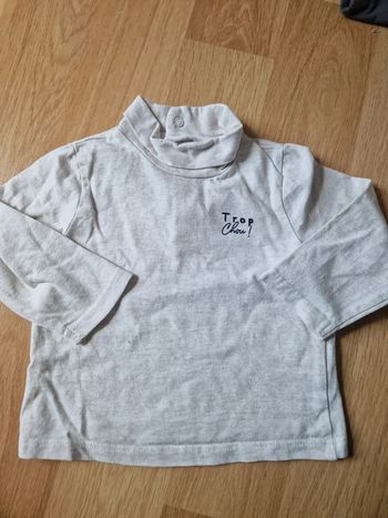 Sous pull "trop chou!" 12 mois