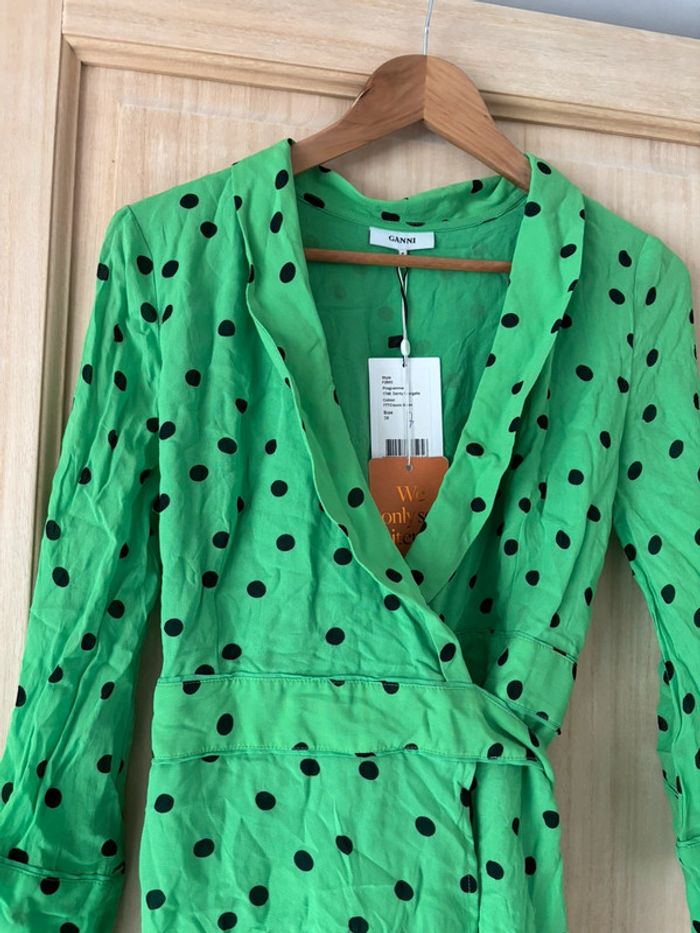 Robe Ganni verte à pois taille 38 - photo numéro 2