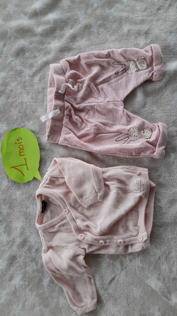 Ensemble gilet pantalon rose