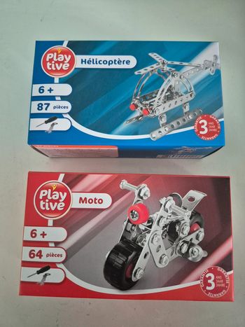 Jeu de construction hélicoptère et moto