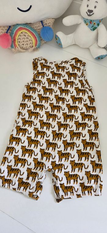 Combinaison mixte bout'chou motifs tigres 6 mois