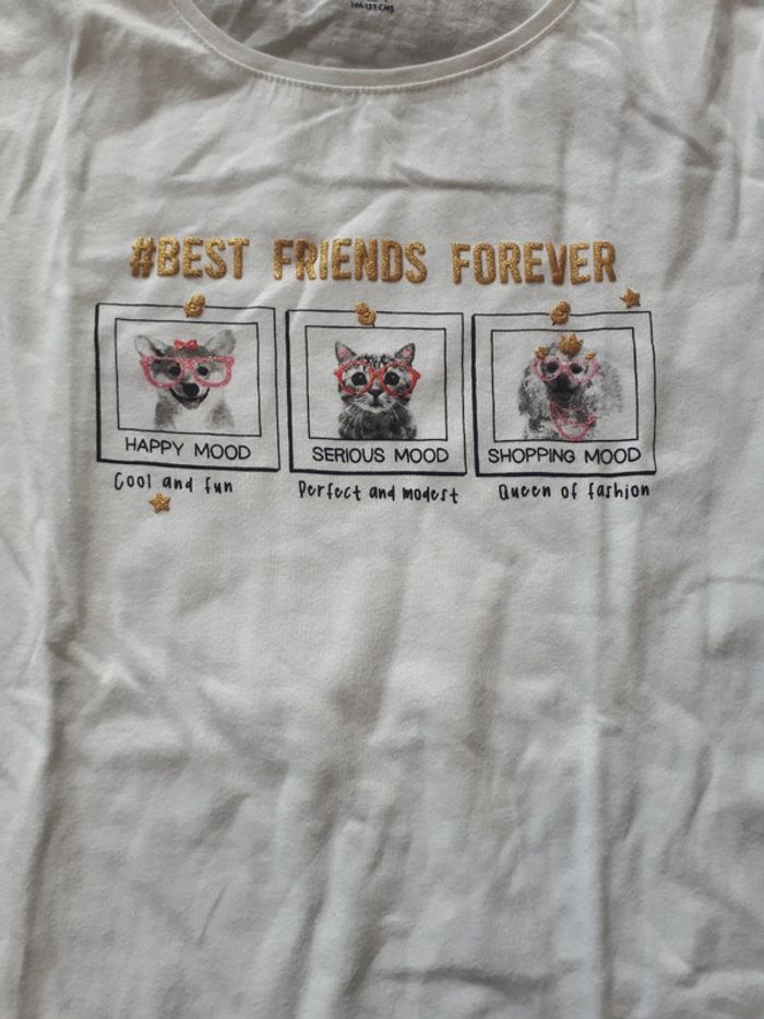 Tee-shirt manches chat chien longues super état kiabi 12 ans - photo numéro 2