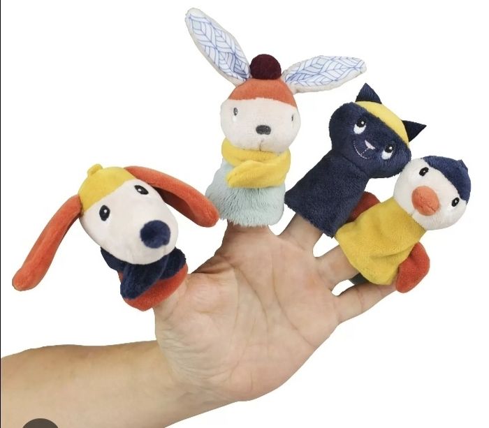 Lot Marionnettes à doigt: Canard+ Chien+ Lapin+ Chat - photo numéro 2