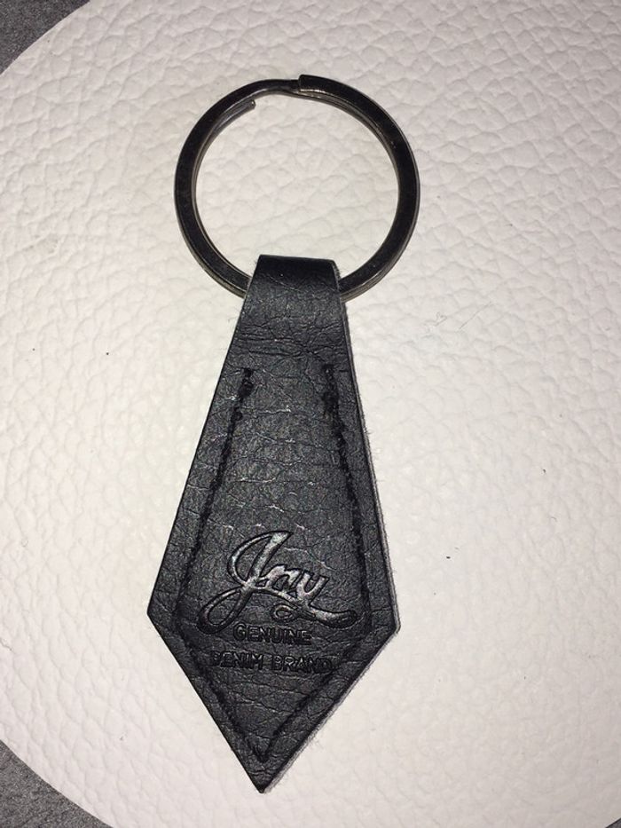 porte clé cuir noir JAY denim brand - photo numéro 2