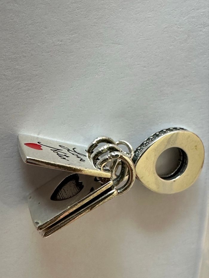 Charm Pandora Argent 925 “Love Notes” – Cœur Rouge – Original - photo numéro 3