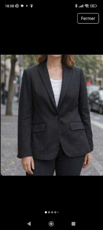 Blazer H&M noir à fines rayures taille 40 