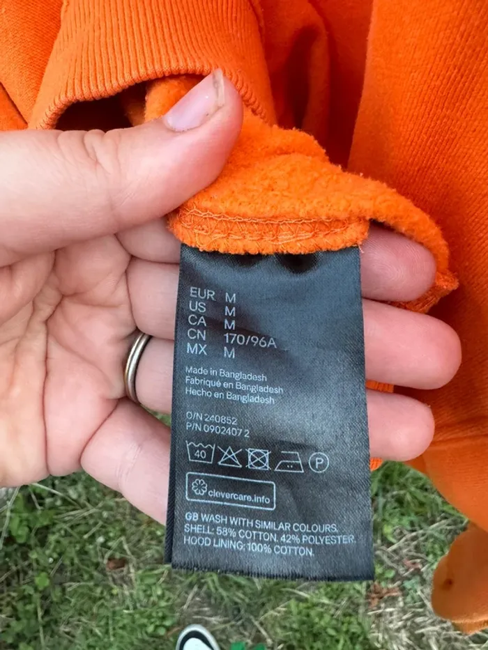Sweat-shirt à capuche large orange - photo numéro 5