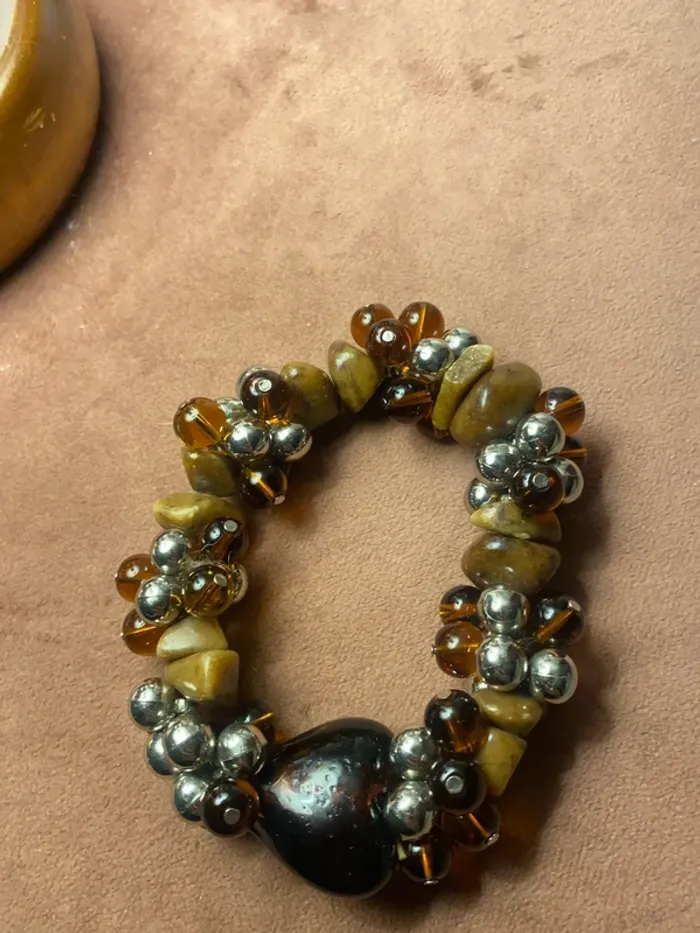 Bracelet vintage pierre et verre - photo numéro 2