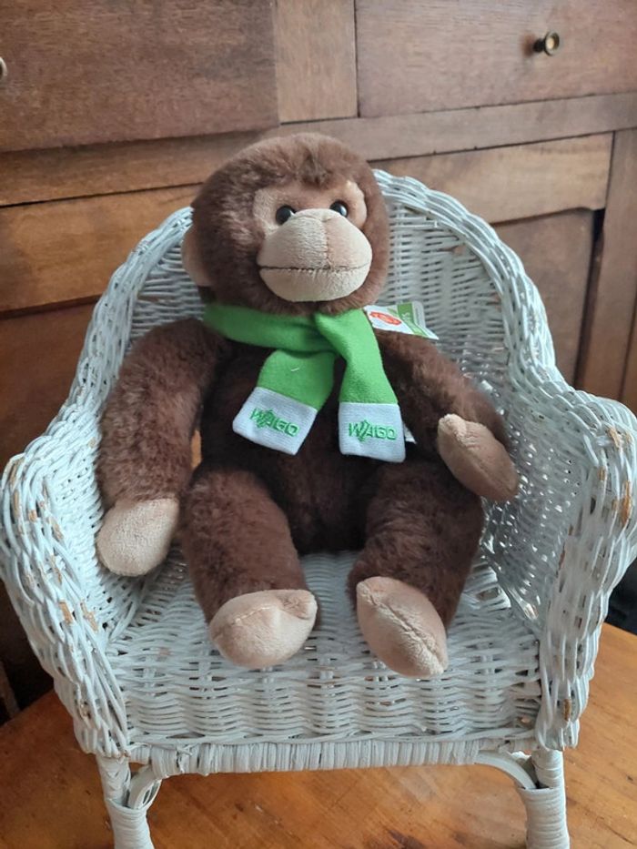Peluche singe publicitaire Wago par Hermann teddy collection