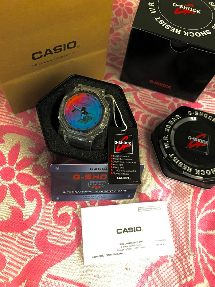 Montre G Shock transparente multicolore