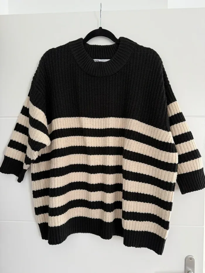 Pull rayé rayures Zara maille S vest sweat camisa blusa Maglia camicia sweater maglione suéter trui - photo numéro 4